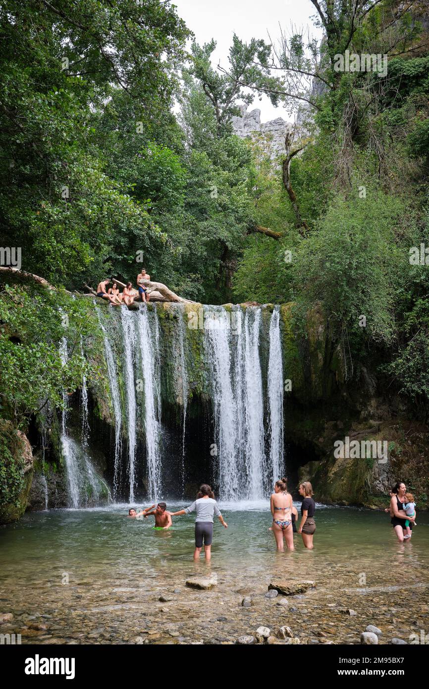 PontenRoyans (southeastern France) the White Waterfall (“cascade