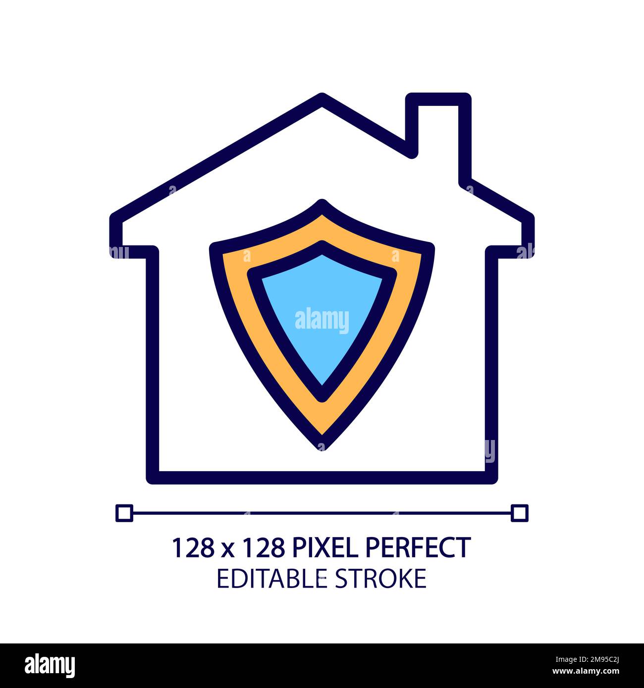 Home security pixel perfect RGB color icon Stock Vector
