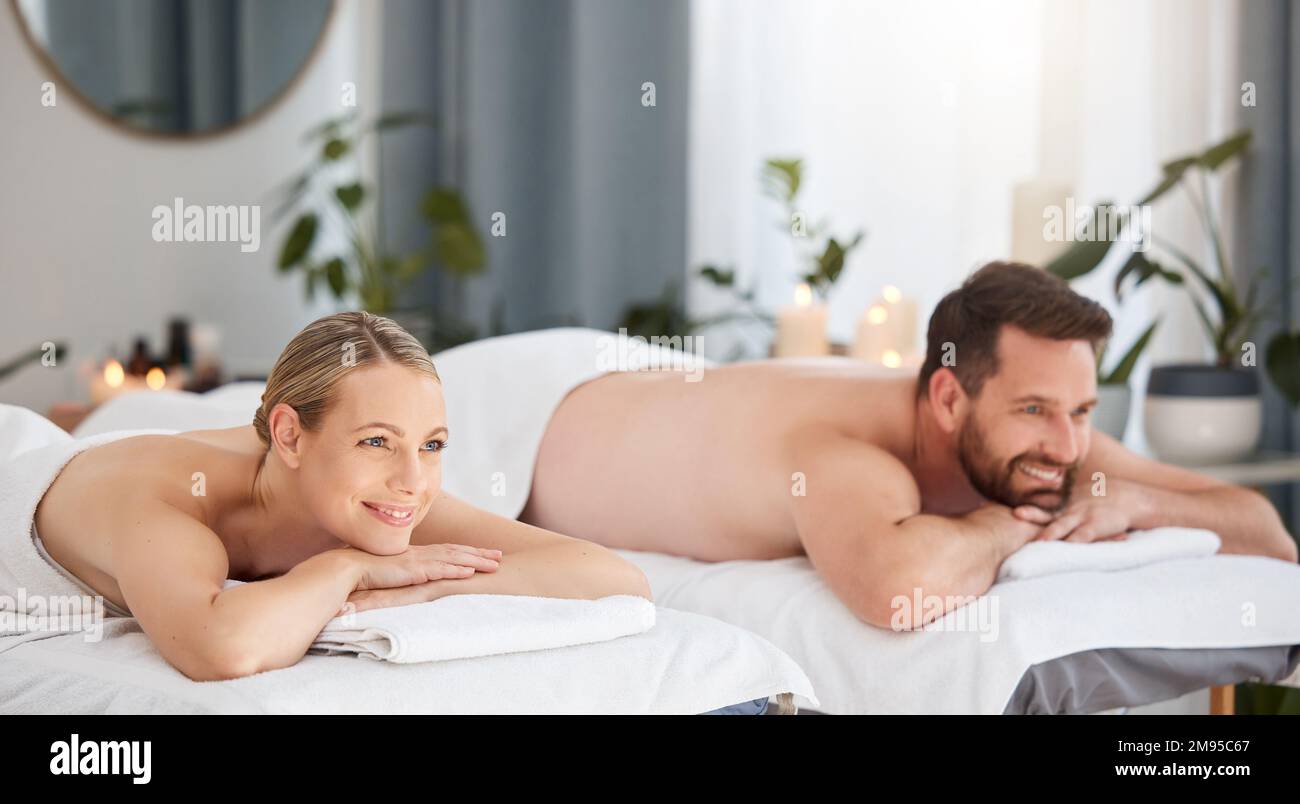 Massage day is the best day of the week. a couple enjoying a day at the spa. Stock Photo