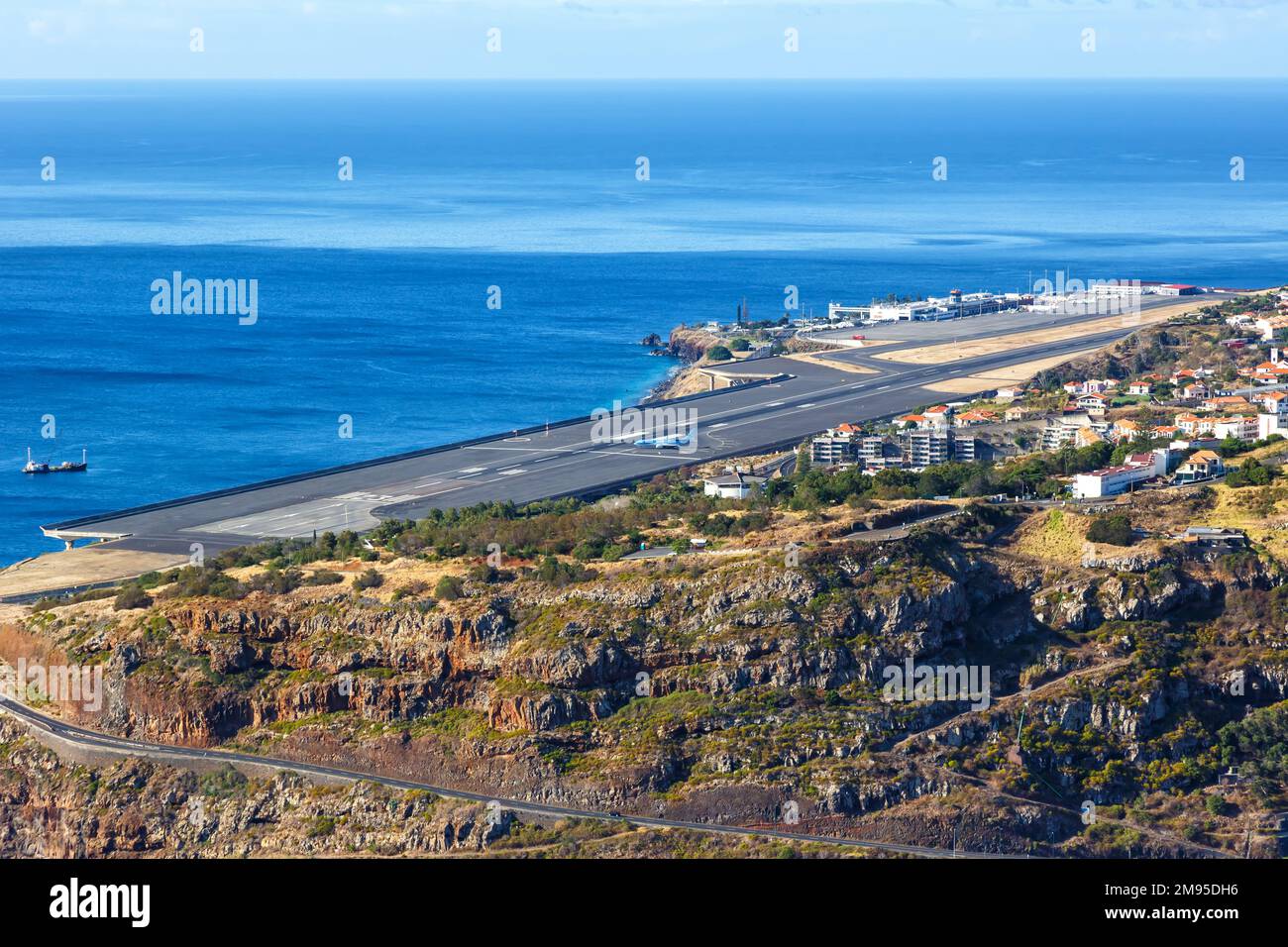 Funchal, Portugal - September 14, 2022: Overview of Funchal airport (FNC) in Portugal. Stock Photo