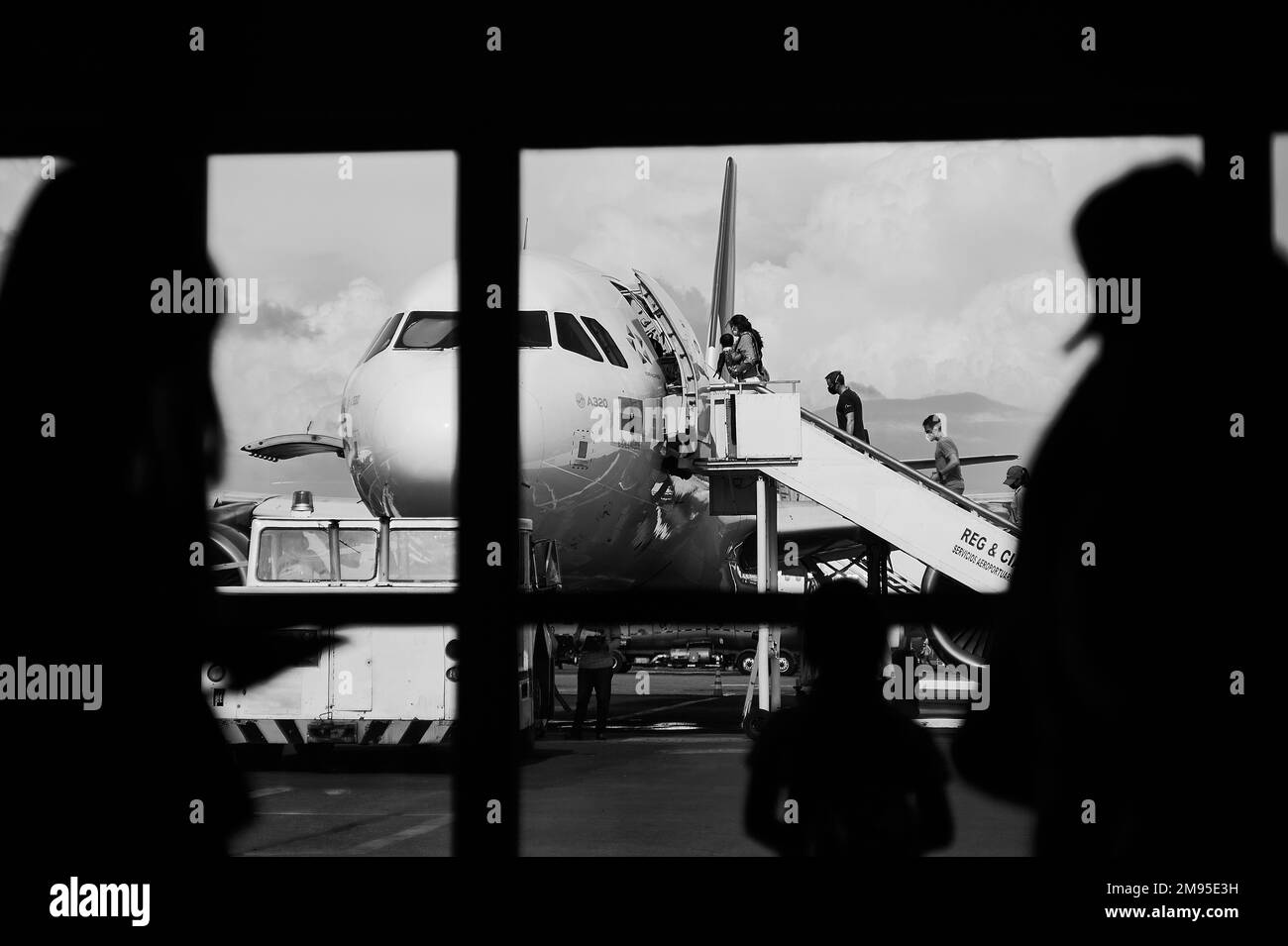 Air plane passenger Black and White Stock Photos & Images - Alamy