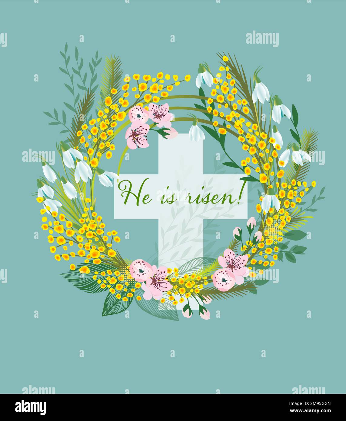 He is risen . Symbol for congratulations on the Resurrection of Christ