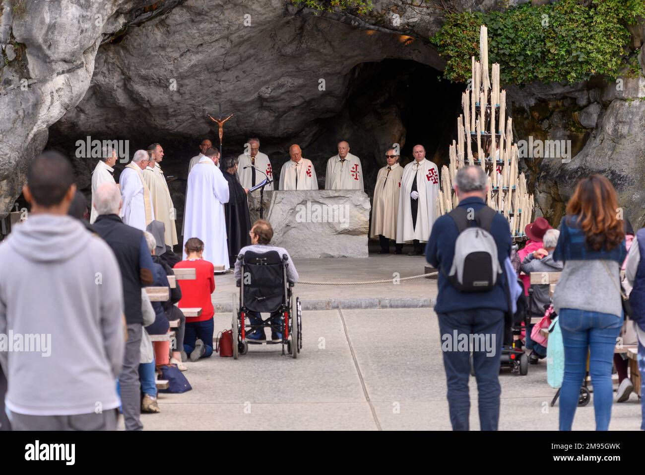 Lourdes (southwestern France) mass at the grotto of Massabielle, Our