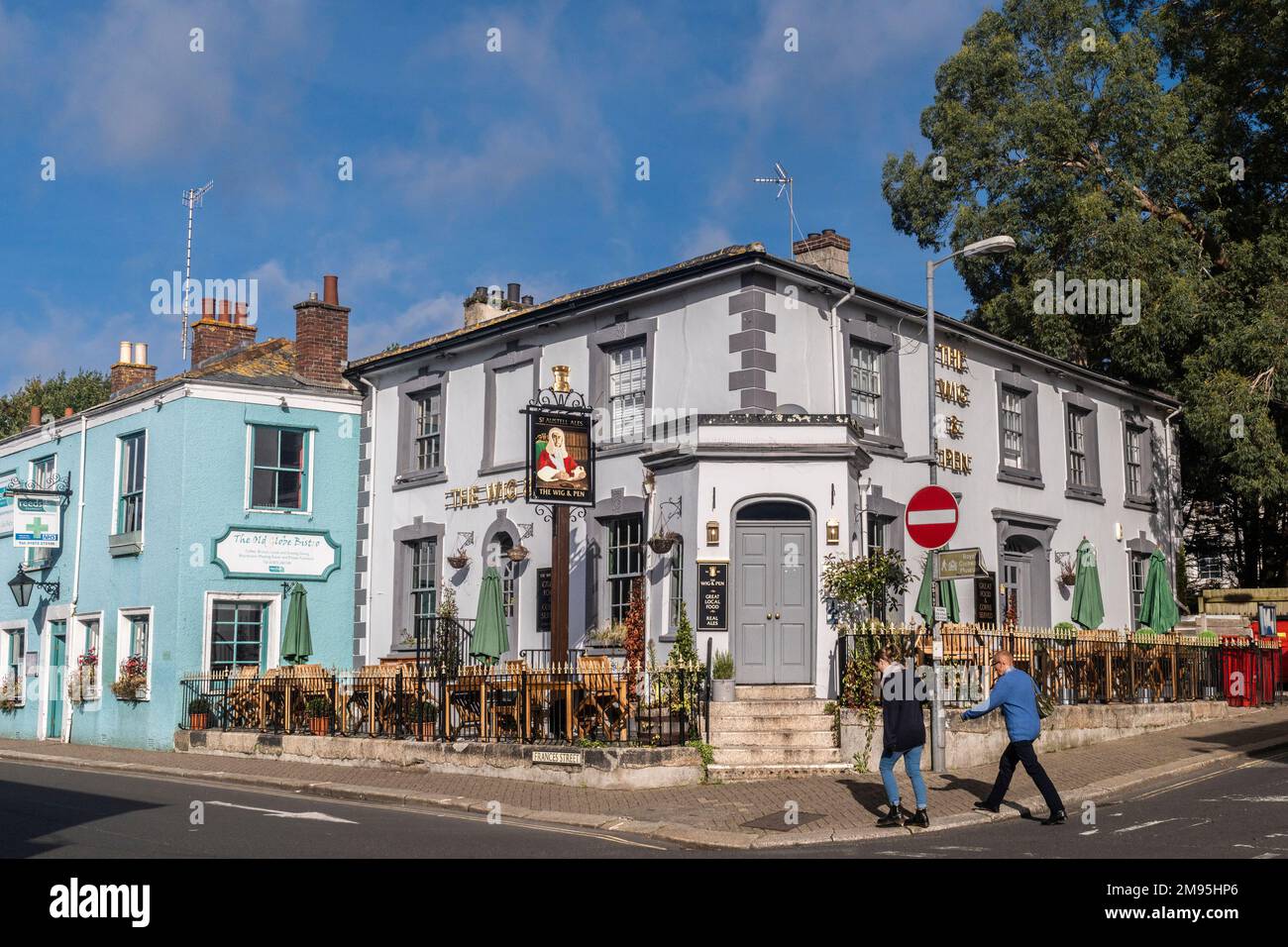 The Wig & Pen public house inn pub in Frances Street in Truro City centre in Cornwall in England in the UK. Stock Photo