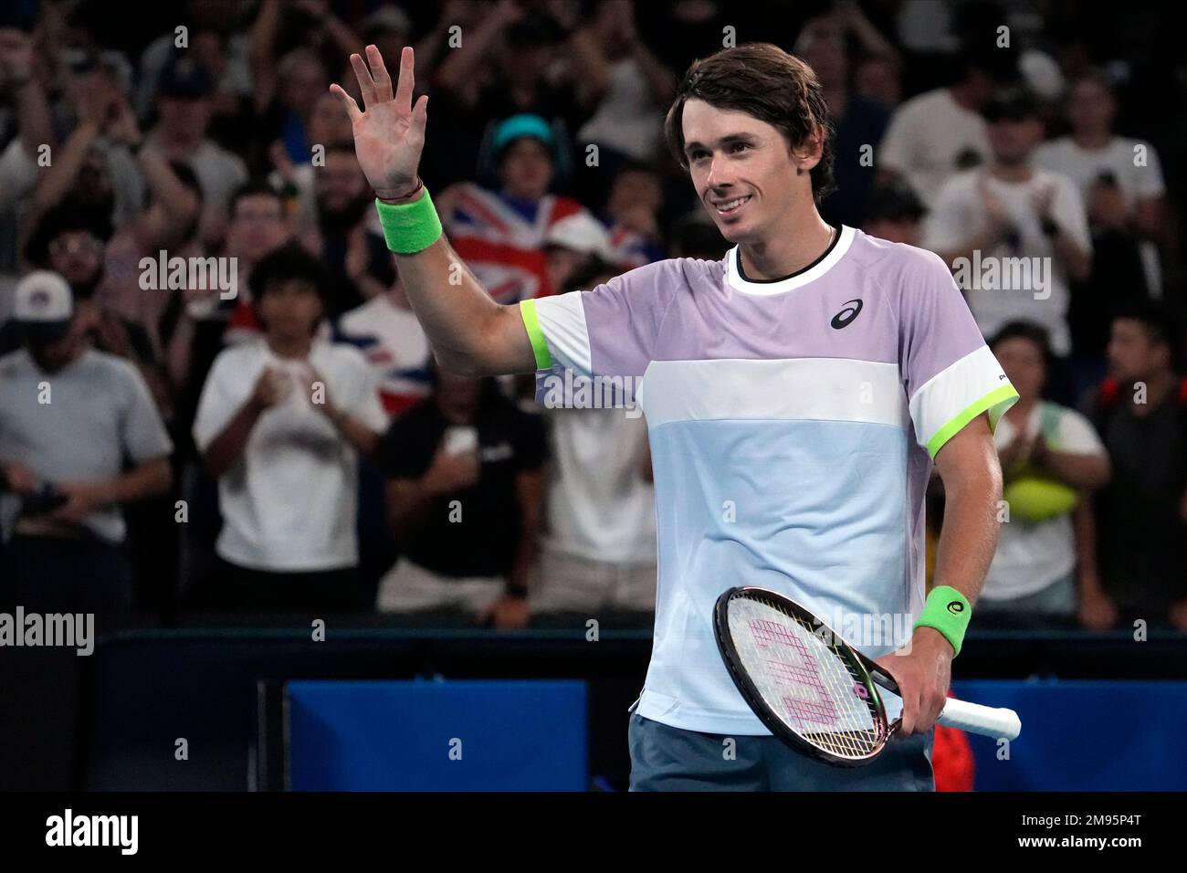 Alex de Minaur of Australia celebrates after defeating Hsu Yu Hsiou of