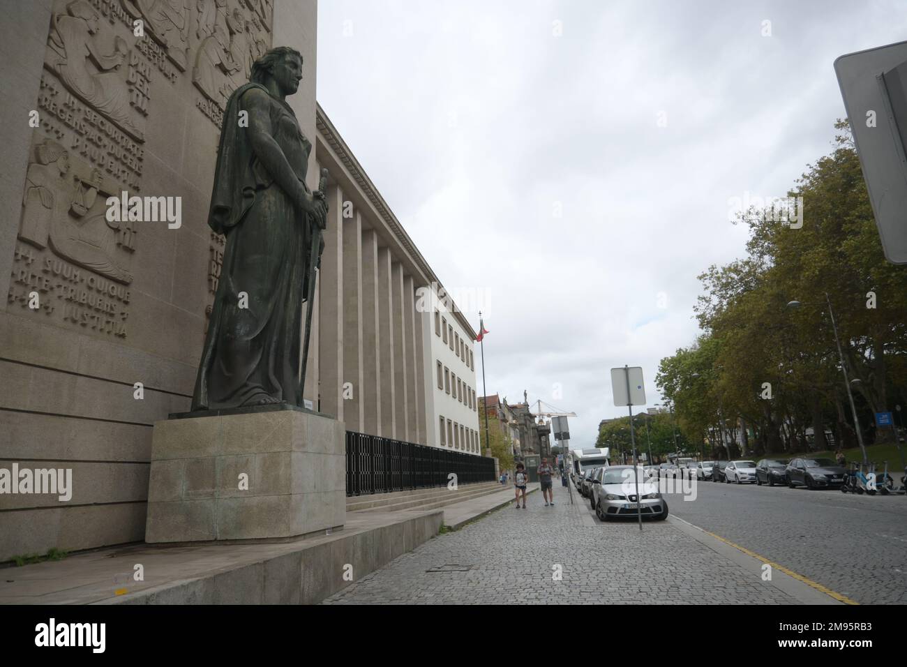 Lady Justice sculpture of Palace of Justice in Porto, Portugal Stock Photo Alamy