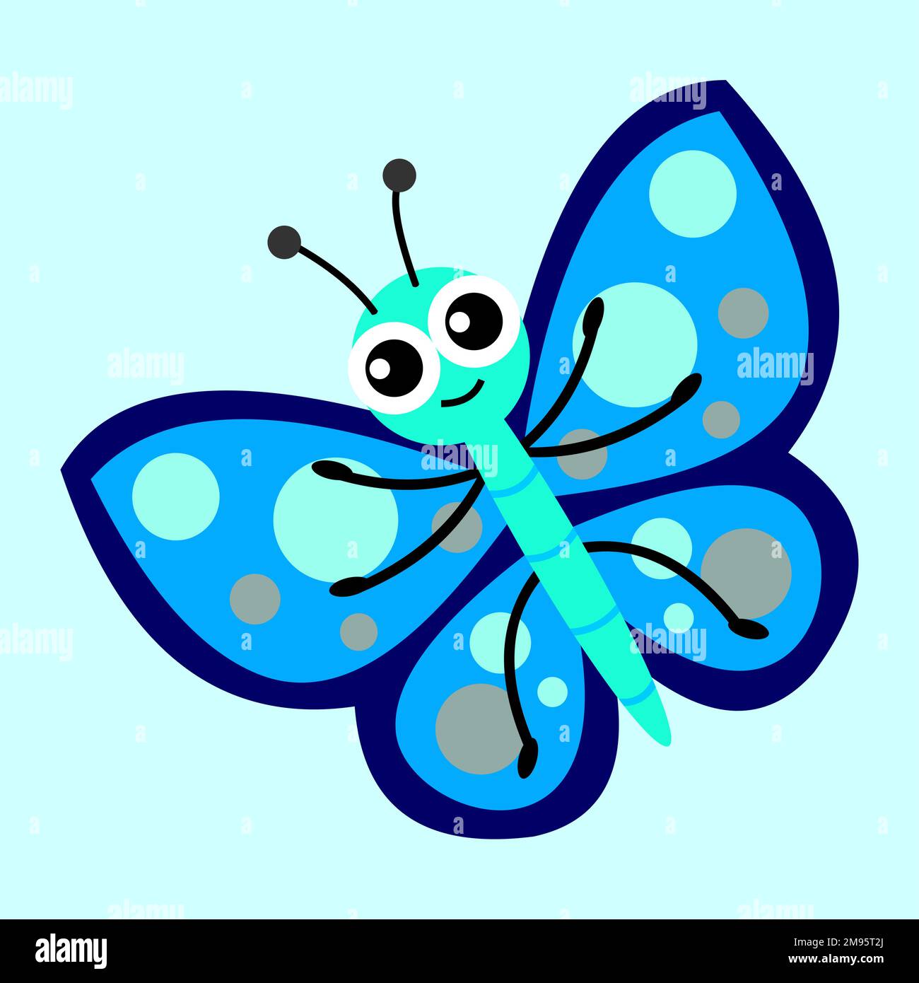 A vector of a cute butterfly isolated on a blue background Stock Vector ...