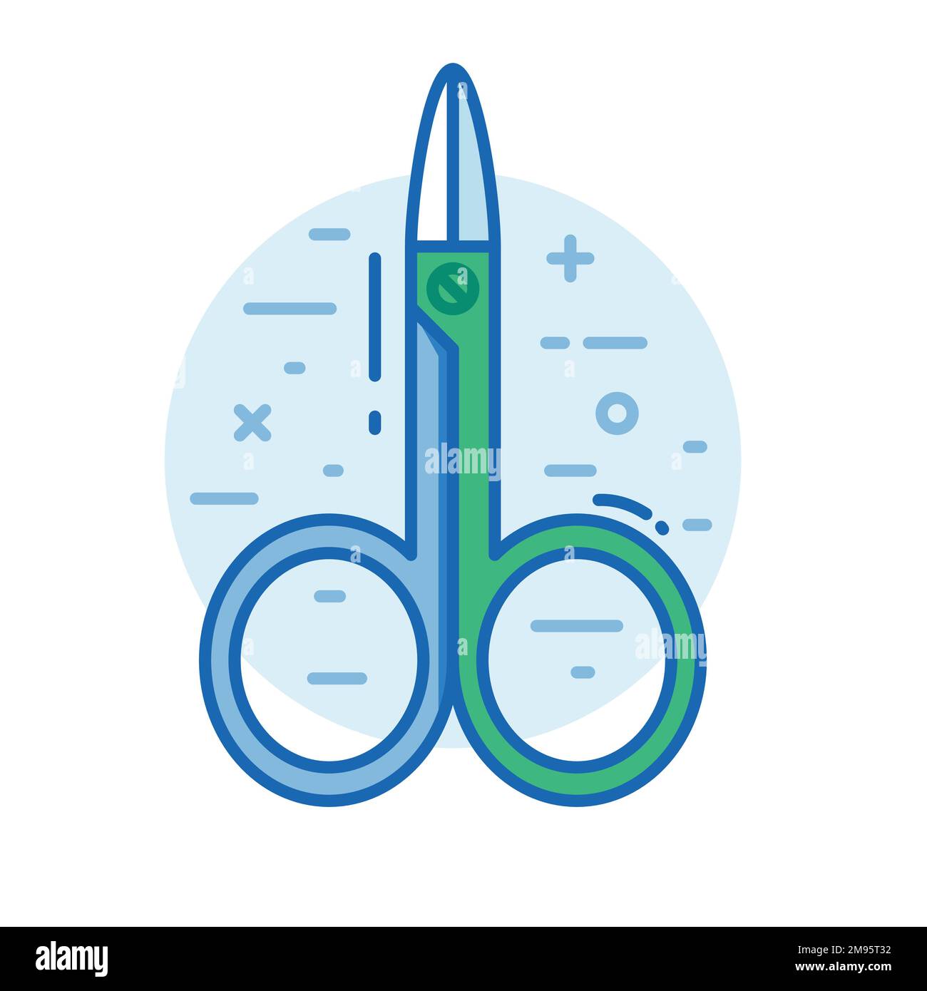 Manicure Scissors Icon in Line Art Design Stock Vector