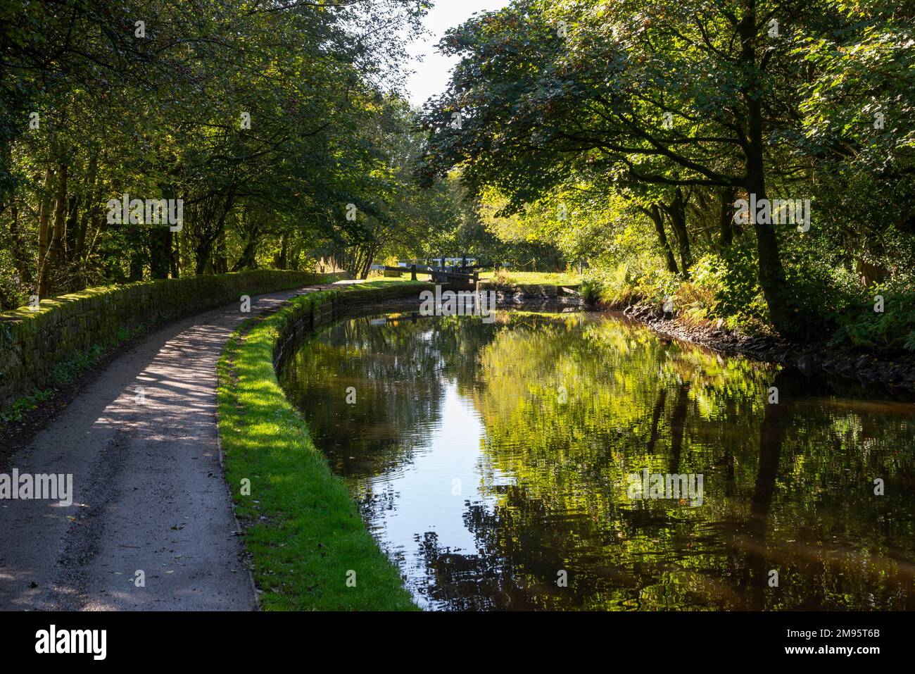 Huddersfield canal near Uppermill, Greater Manchester, England. Stock Photo