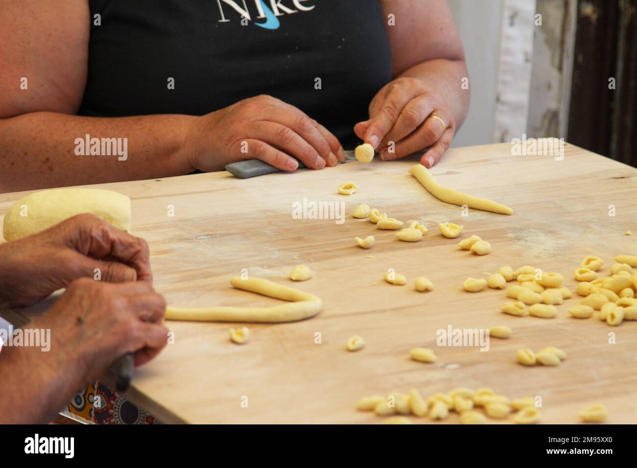 making pasta in Bari, Puglia, Italy Stock Photo Alamy