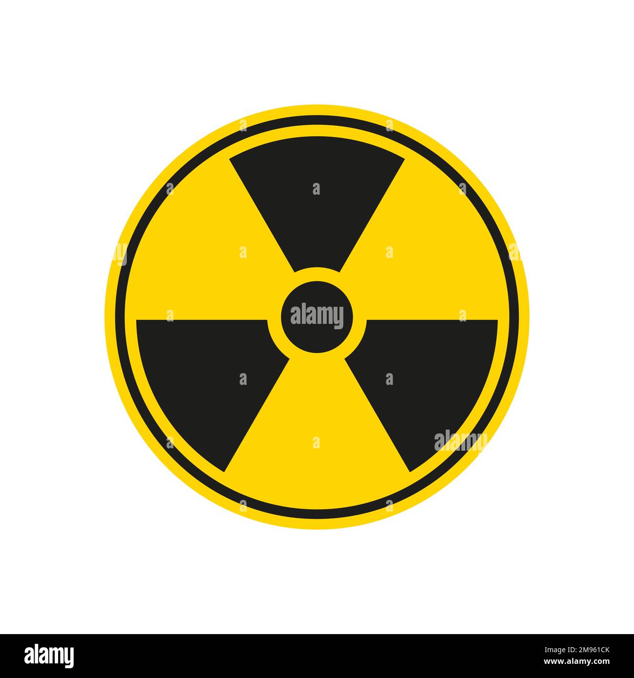 Radioactive hazard sign. Nuclear nonionizing radiation yellow circular