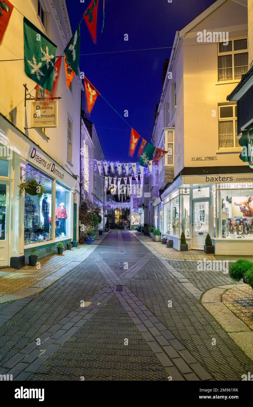 UK, England, Devon, Dartmouth, Foss Street and Flavel Street with