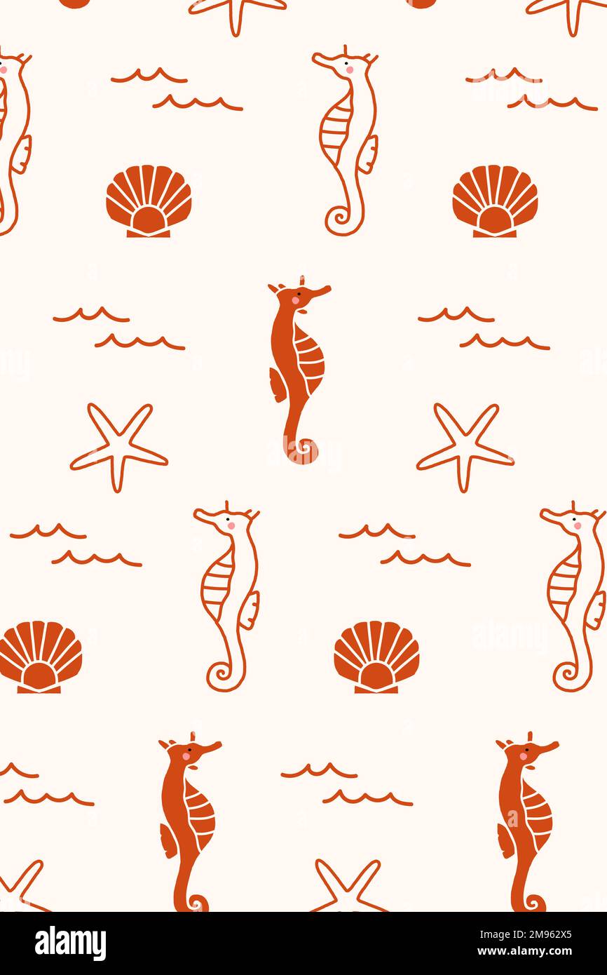 Underwater animals seamless pattern vector Stock Vector