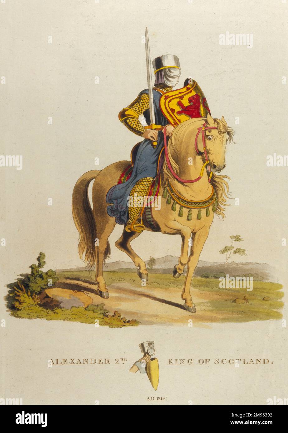 Alexander II King of Scotland on horseback Reigned 1214 - 1249 Stock Photo