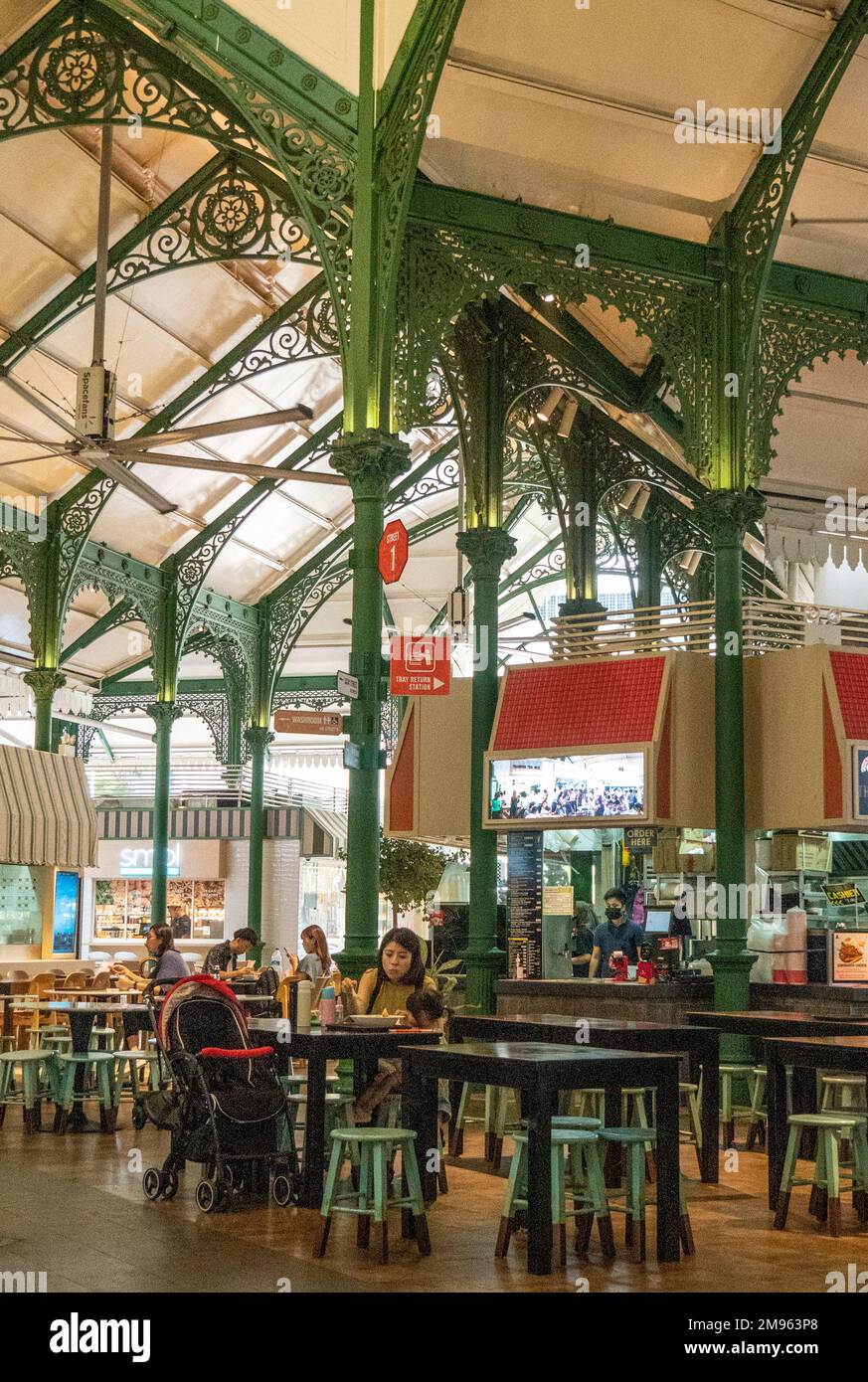 Lau Pa Sat cast iron Victorian style hawker centre in downtown Singapore Stock Photo Alamy