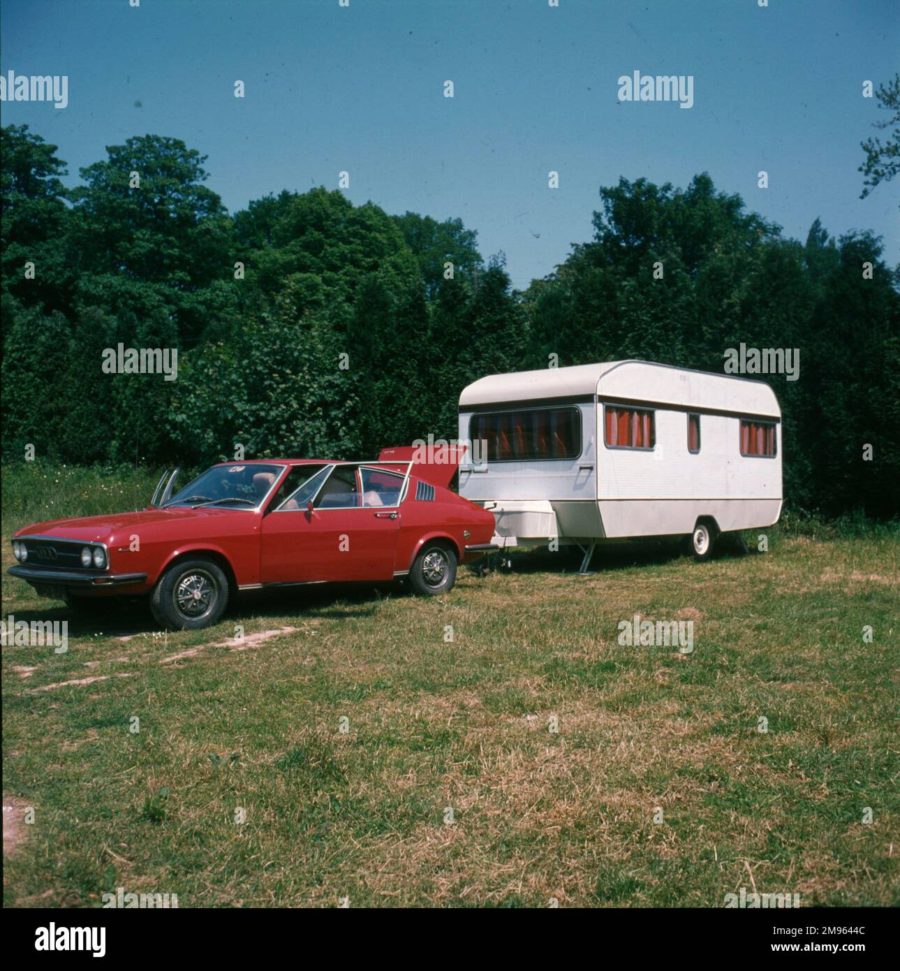 A car and caravan, perfect for that family touring holiday. Stock Photo