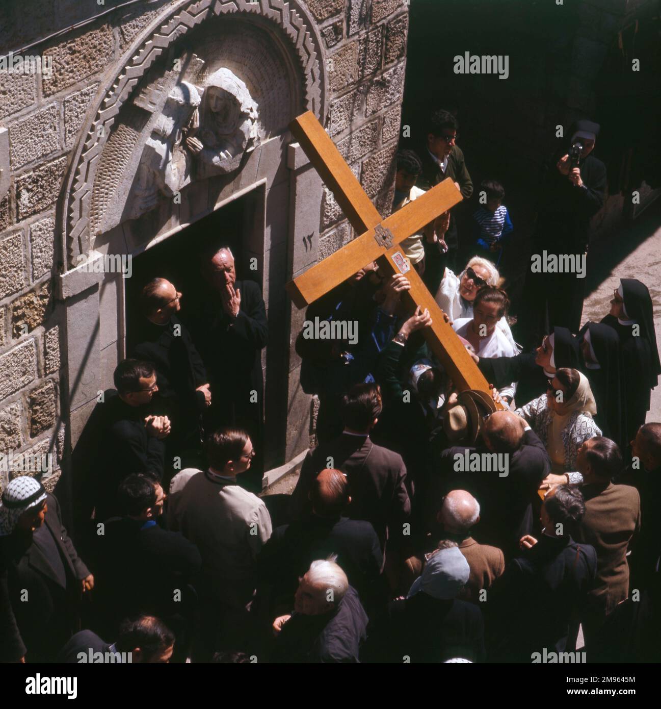 A Good Friday Procession In Jerusalem Through The Via Dolorosa
