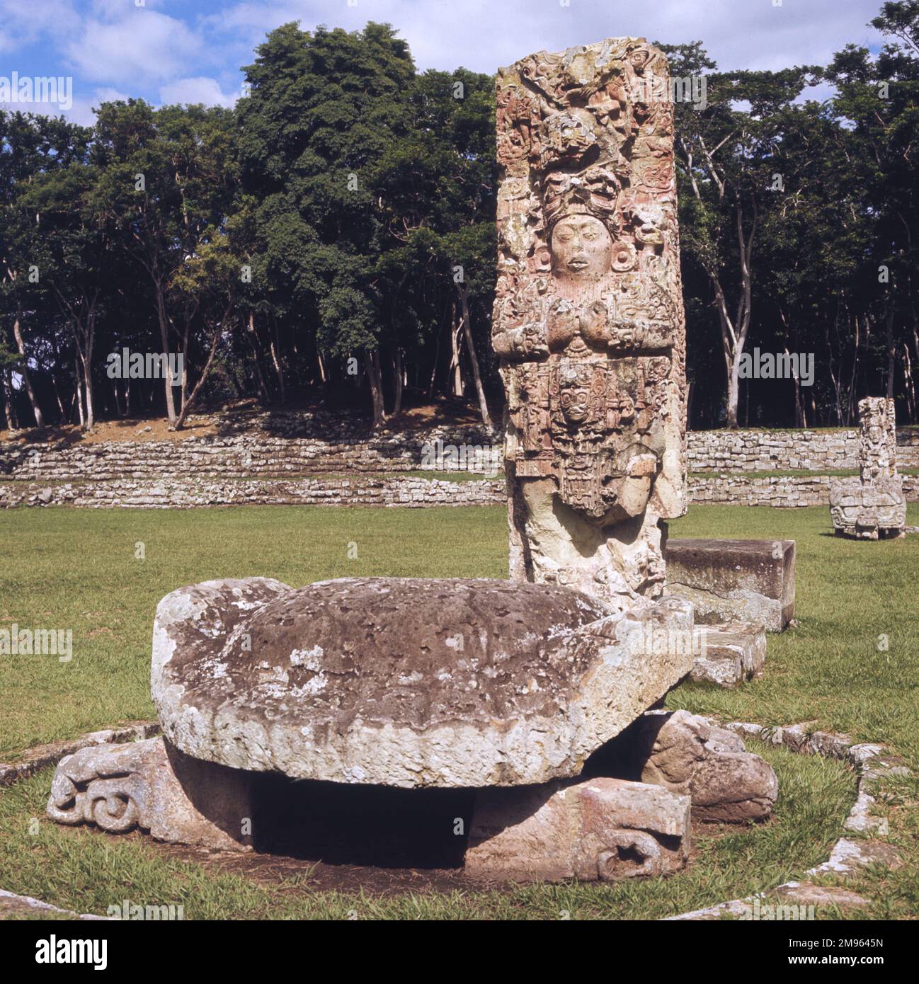 a stela in the ancient Mayan city of COPAN in Honduras. This statue