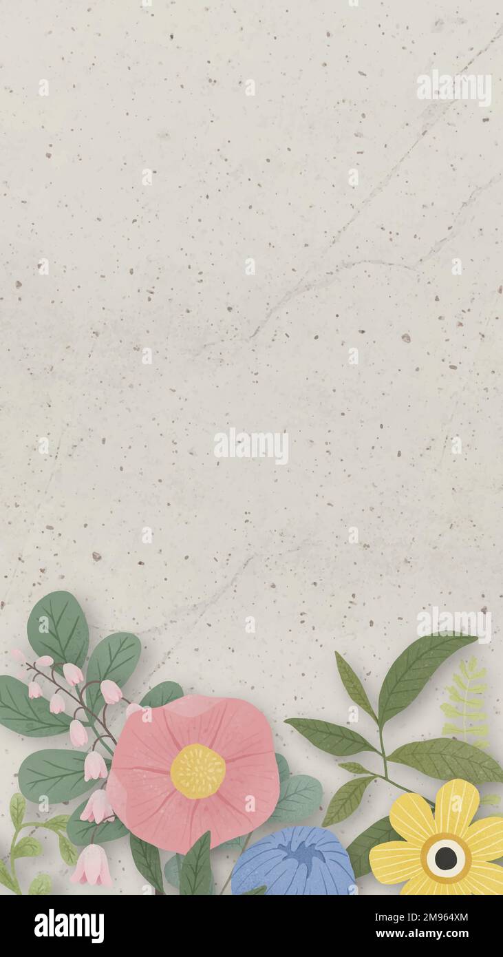 Flower border on a beige background vector Stock Vector