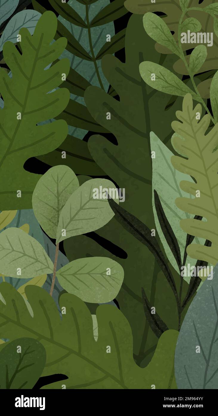 Green leaves patterned background vector Stock Vector Image & Art - Alamy