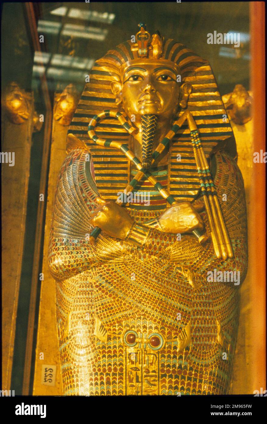 The sarcophagus of Pharoah TUTANKHAMUN, ruler of the 18th Dynasty of Egypt 1361 - 1352 BC, (Egyptian Museum, Cairo). Stock Photo