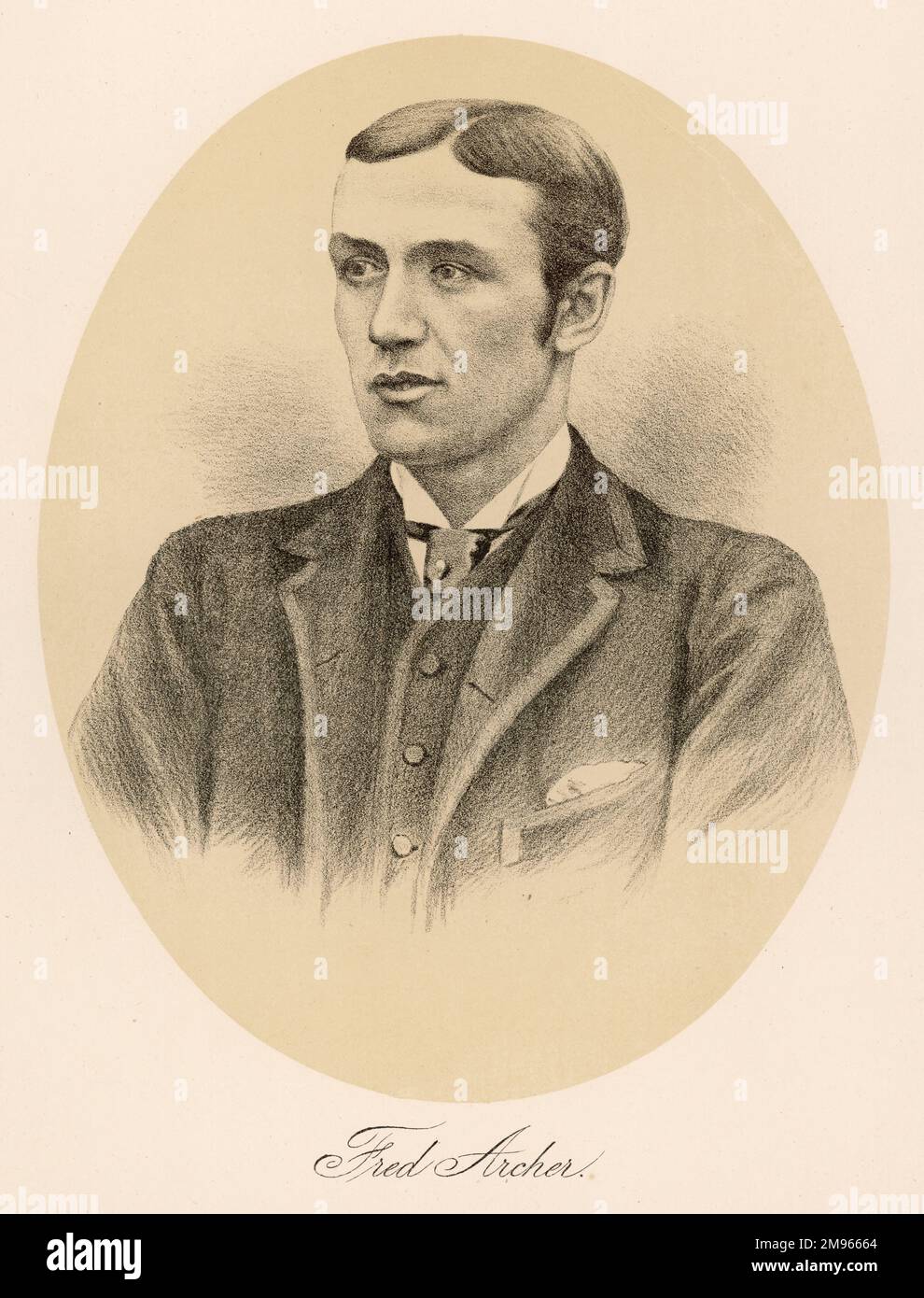 FREDERICK JAMES ARCHER Phenomenally successful jockey from the 1860s to the 1880s.  Committed suicide after death of his wife, and owing to ill- health through excessive diet. Stock Photo