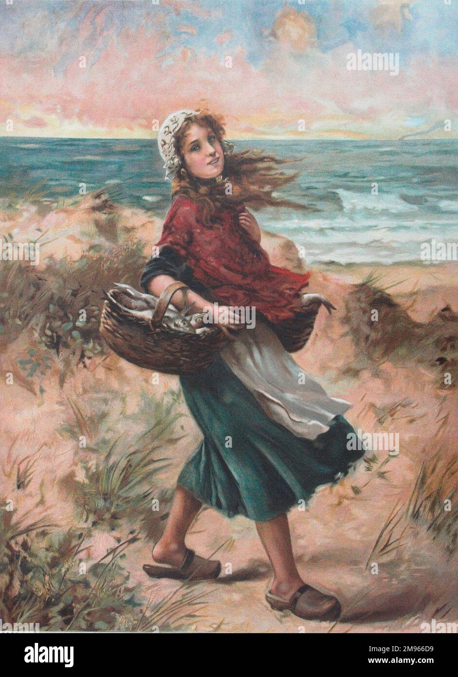 Beautiful Fisher Girl with Fish and Rod Stock Illustration - Illustration  of lady, beautiful: 80801880