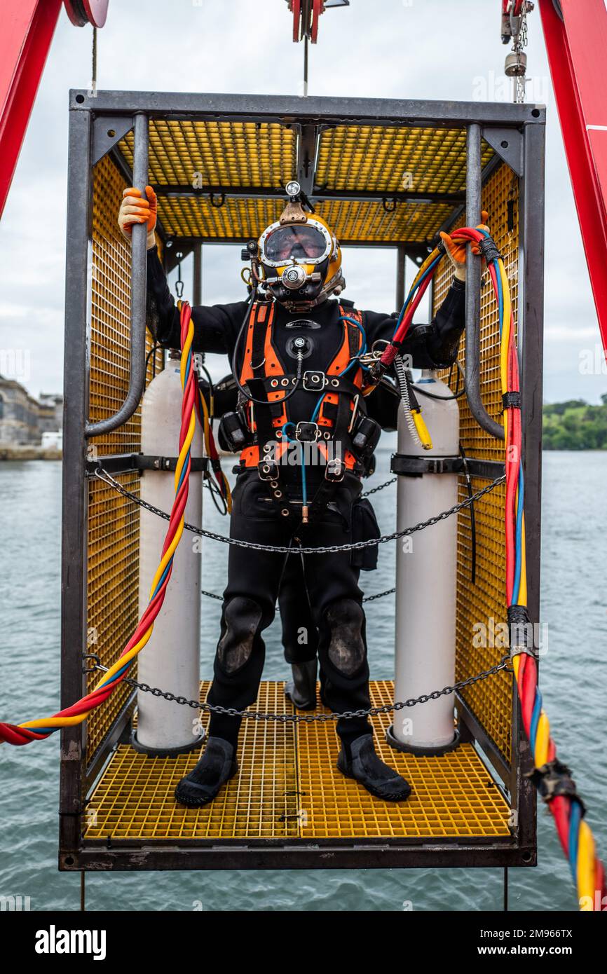 Commercial Diver Training, Plymouth Devon. Stock Photo