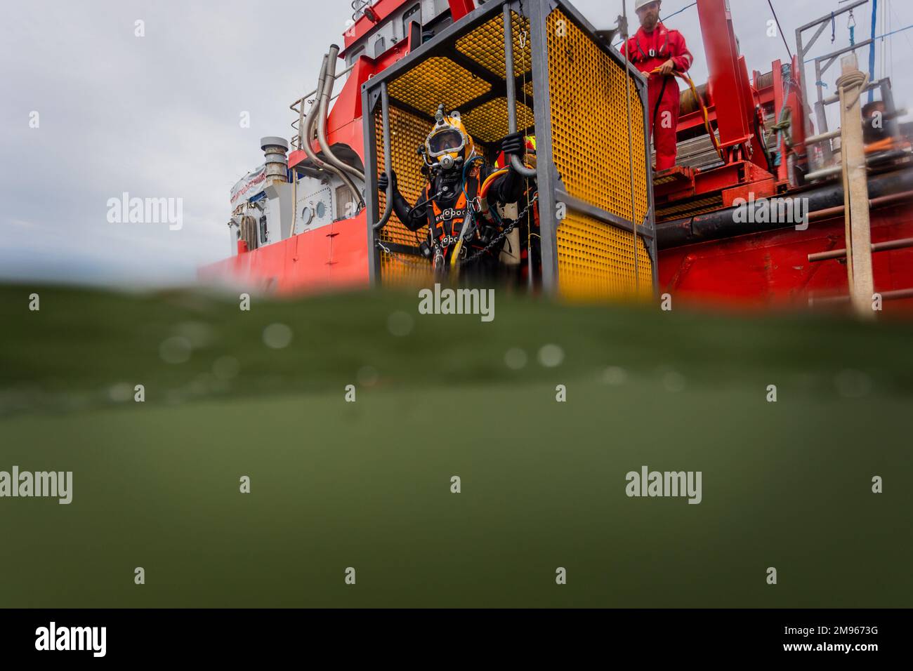 Commercial Diver Training, Plymouth Devon. Stock Photo