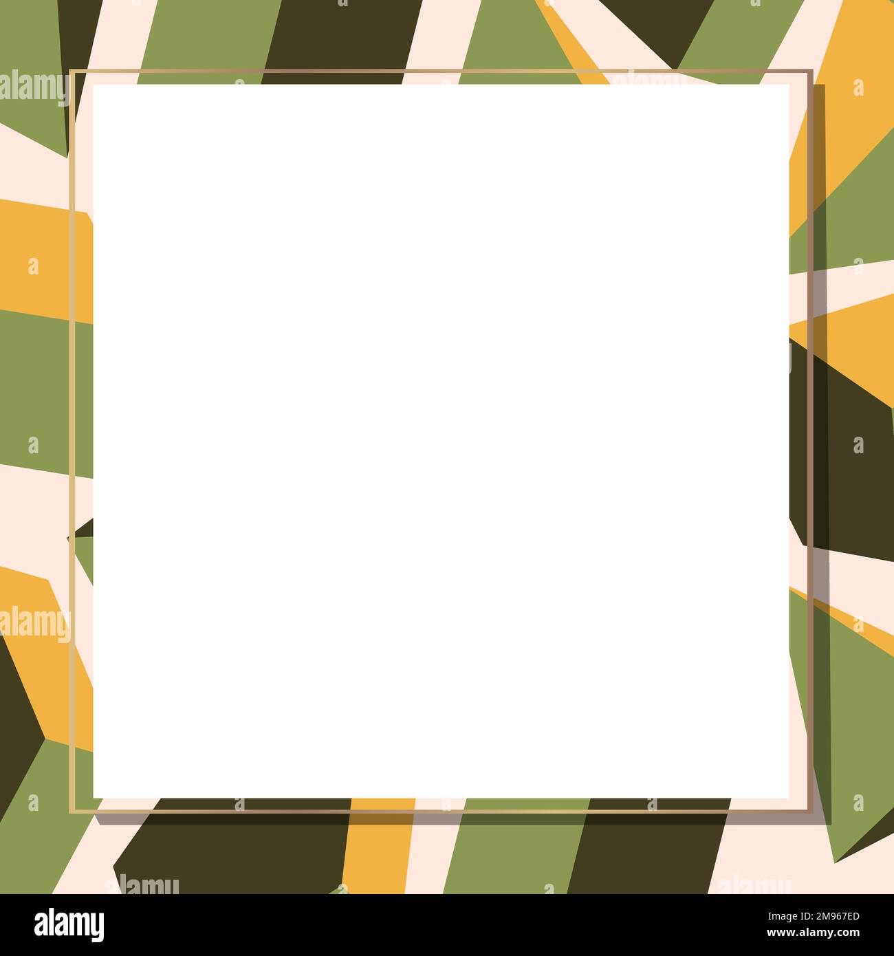 Retro green geometrical patterned frame vector Stock Vector Image & Art ...