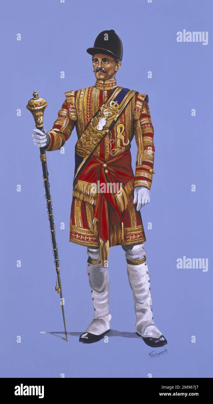 A Drum Major of the Grenadier Guards in Full Ceremonial Dress Stock Photo