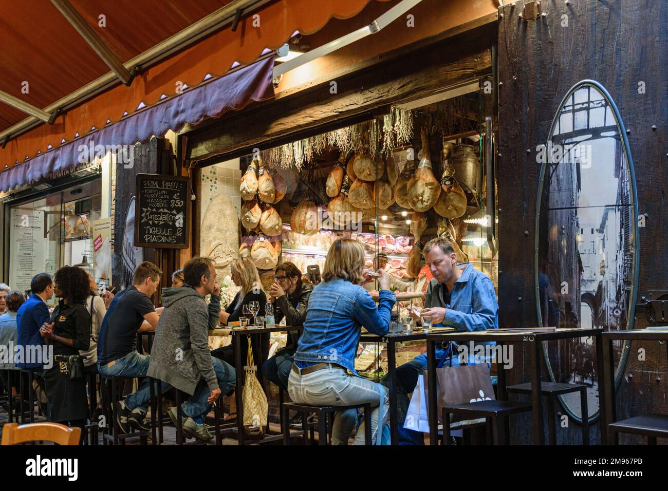 Bars and restaurants popular with the locals in narrow streets in