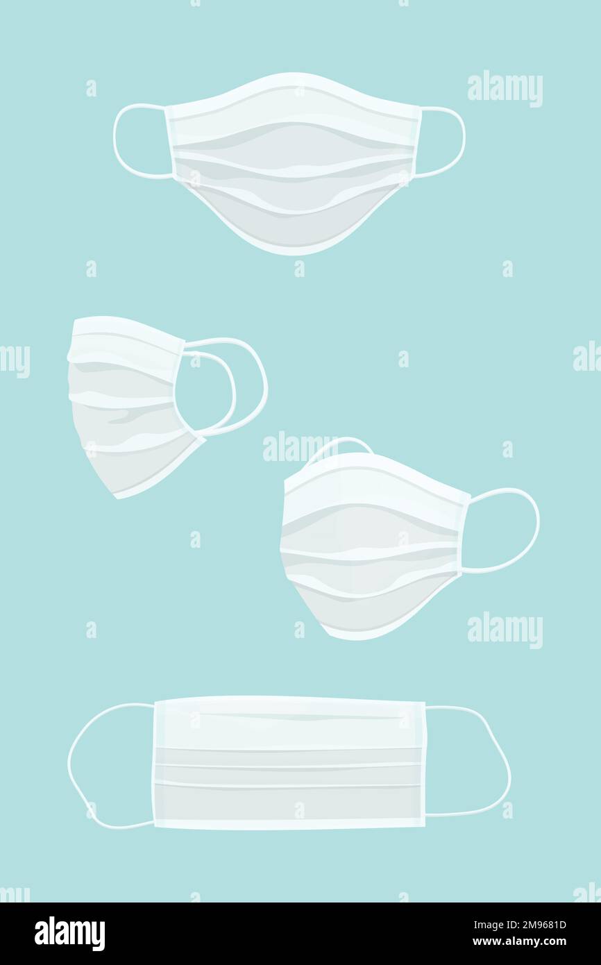 Surgical face mask set vector vector Stock Vector Image & Art Alamy