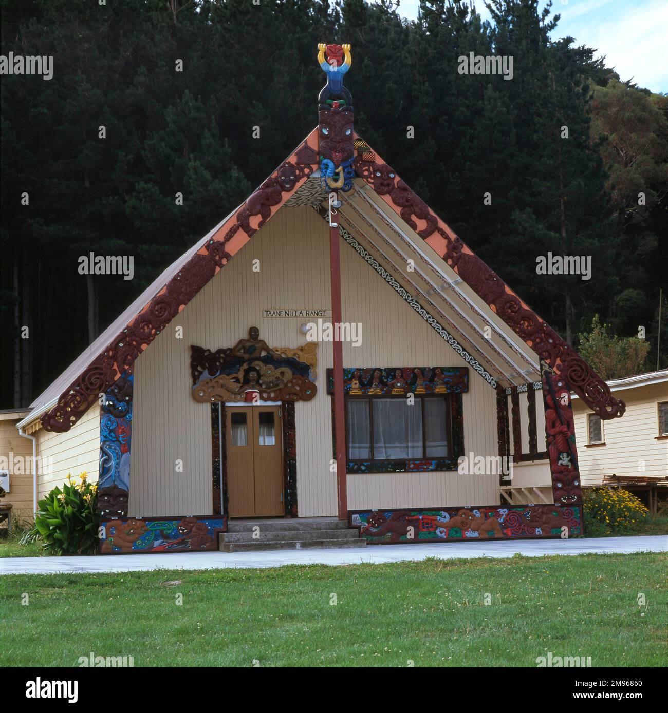 A Maori Marae or meeting house in Wairoa, Gisborne, North Island, New