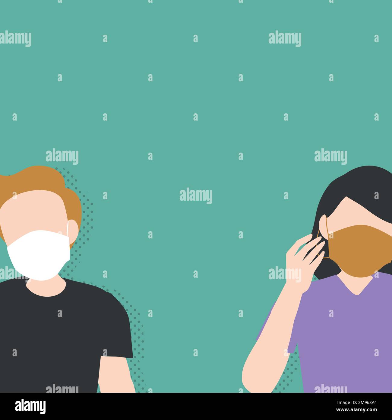 Masked People During Social Distancing Vector Stock Vector Image And Art Alamy 