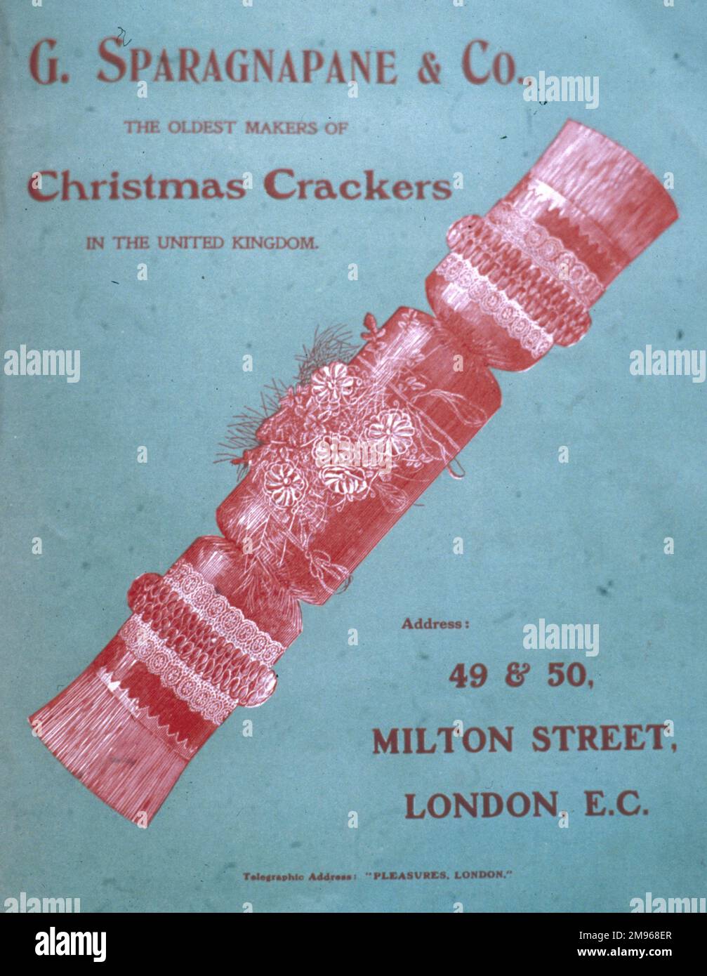 Catalogue for G Sparagnapane Christmas crackers, who claim to be the oldest manufacturer in the United Kingdom. Stock Photo