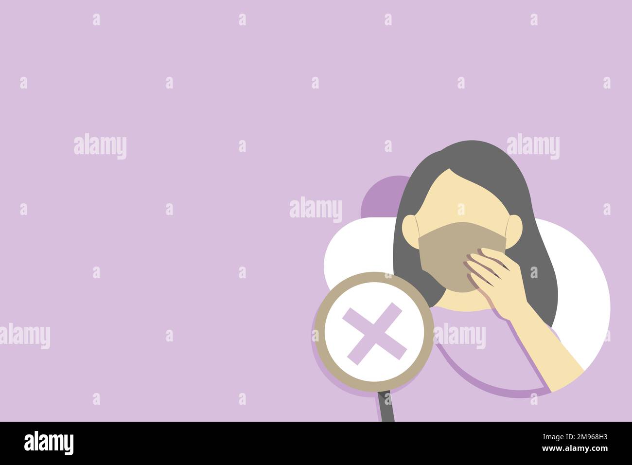 Woman touching a face mask background vector Stock Vector Image & Art