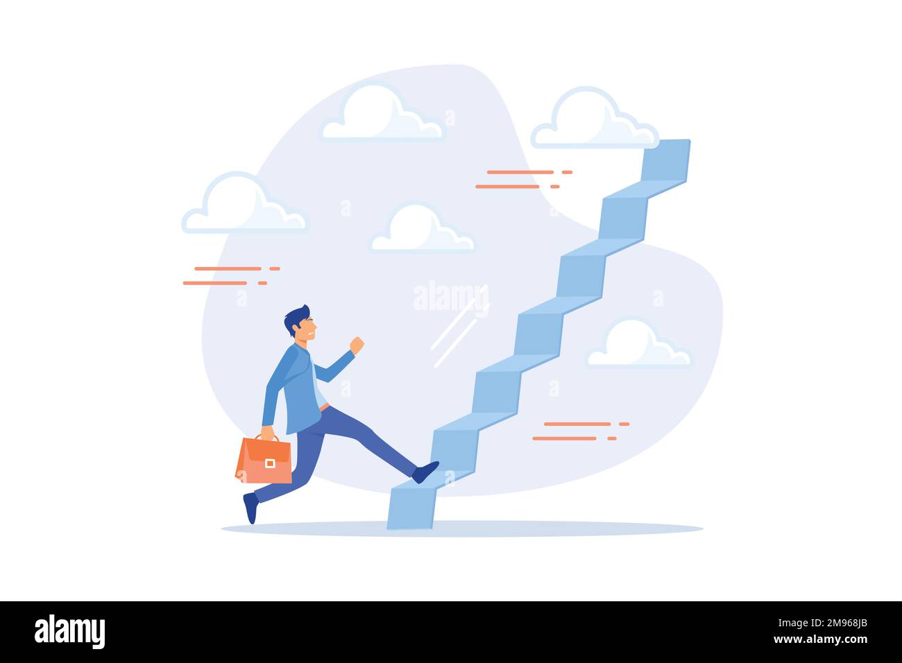 Ladder of success, stair way to succeed and reach business target