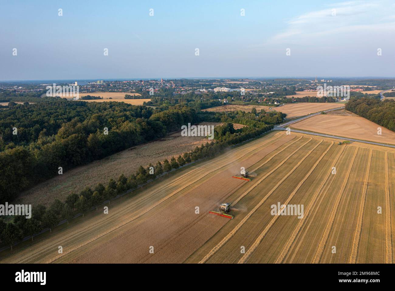 Two Claas 8900 harvester combines harvesting in the fields Stock Photo ...