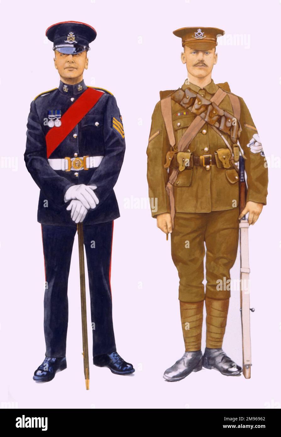 Lance Corporal - South Staffordshire Regiment (left) and Colour Sergeant - North Staffordshire Regiment (right) Stock Photo