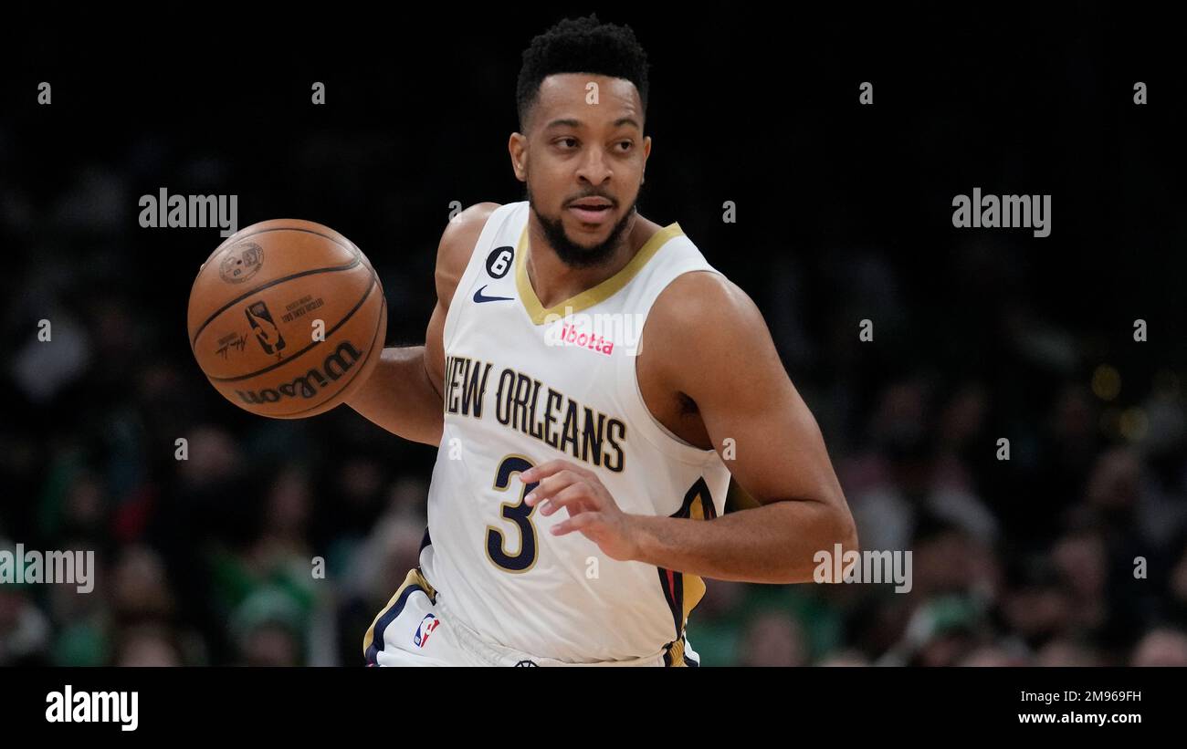 New Orleans Pelicans guard CJ McCollum (3) during an NBA basketball ...