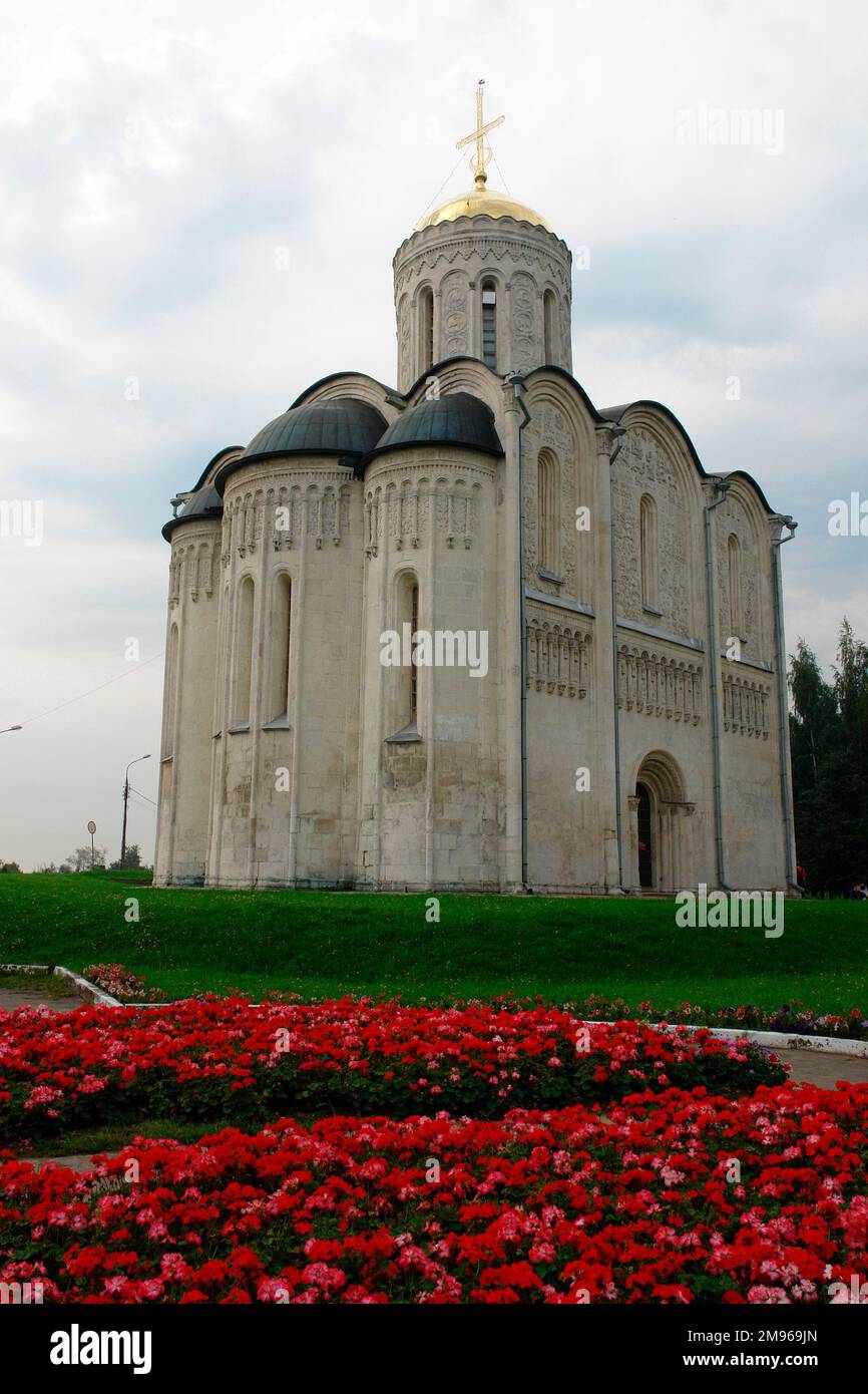 View of St Demetrius Cathedral in Vladimir, Russia, built in 1194-1197. Stock Photo