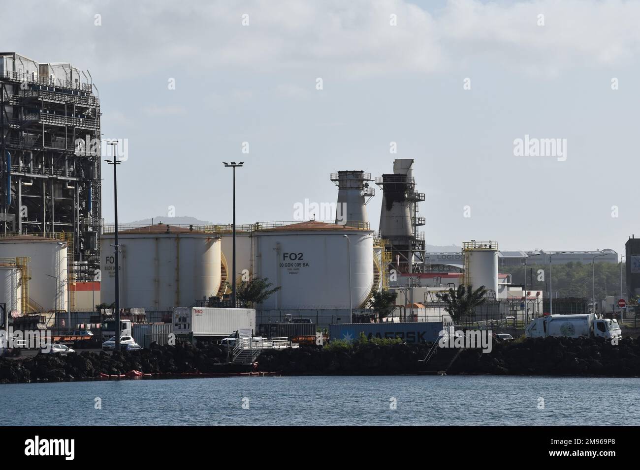 Fort-de-France, Martinique- January 9, 2023- Electrical Power Plant, EDF or Electricite de France, next to the port in the Capital City of Martinique. Stock Photo