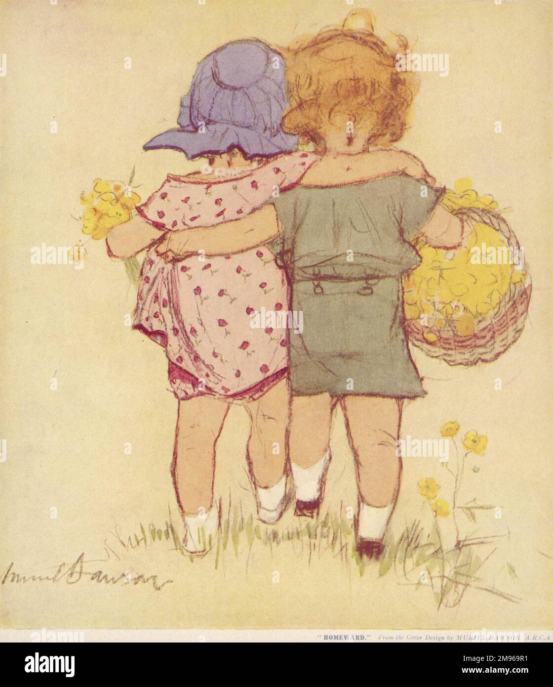 Two children arms around each other hi-res stock photography and images ...