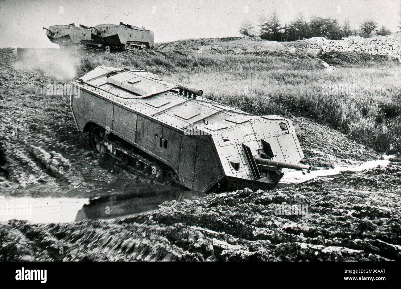 Two unusual armoured tank designs undergoing military testing during ...