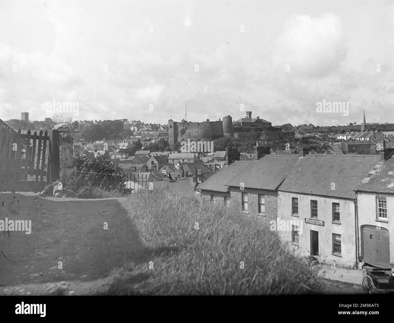 View of Haverfordwest Castle from the Prendergast area of the town