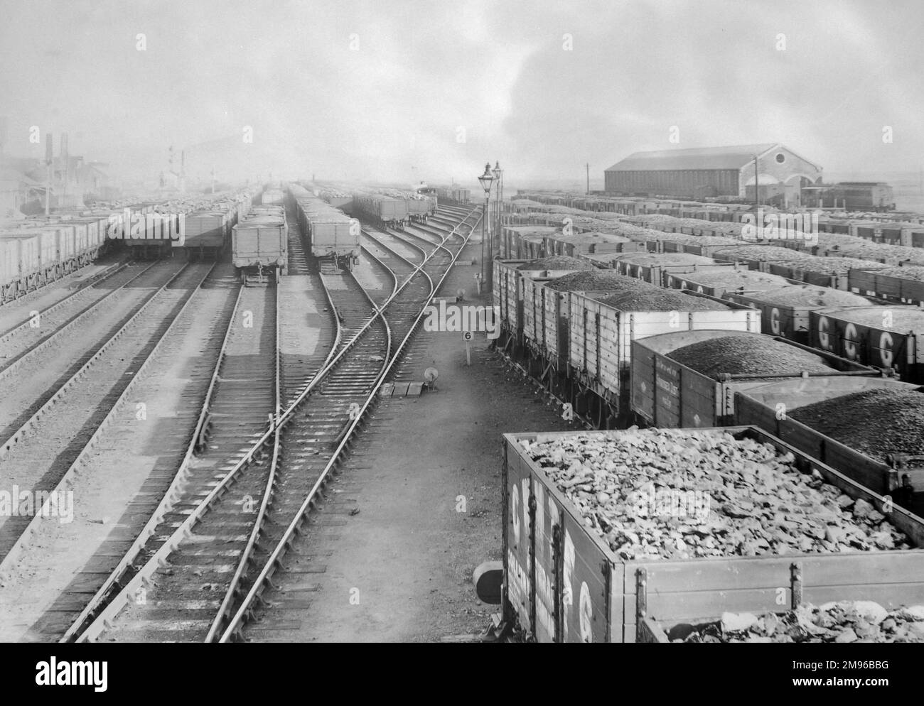 View of Swansea's main railway sidings on the Great Western Railway in
