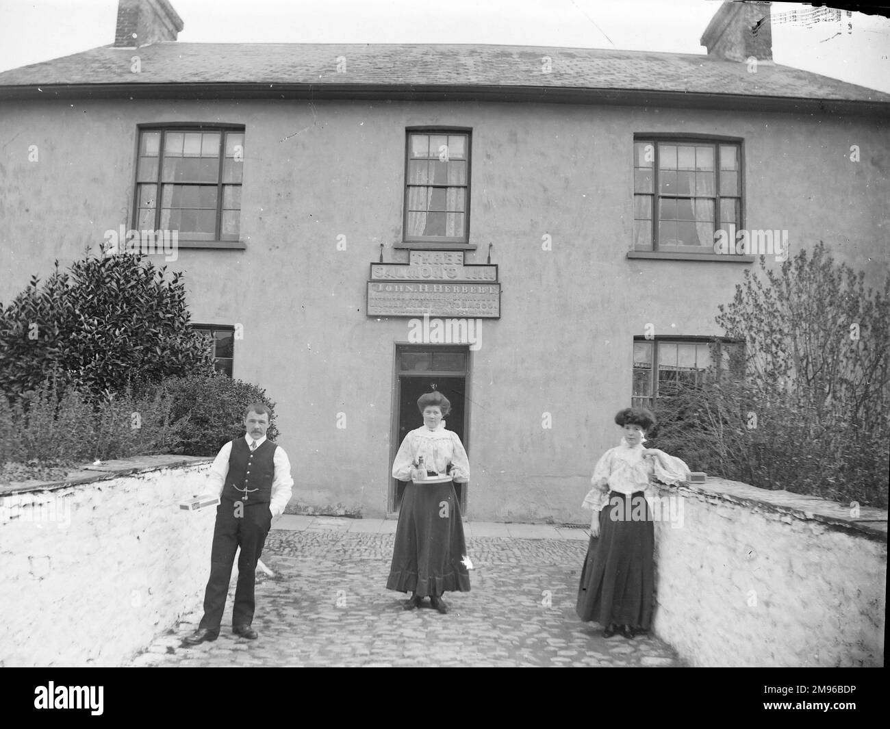 The Three Salmons Inn in the town of Crickhowell, Powys, Mid Wales