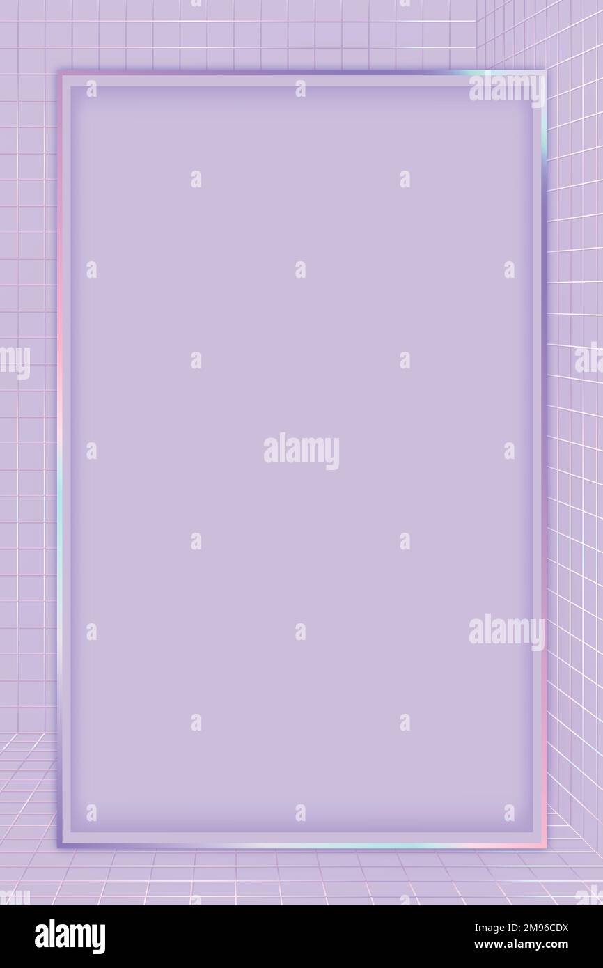 Purple vector 3D grid patterned frame Stock Vector