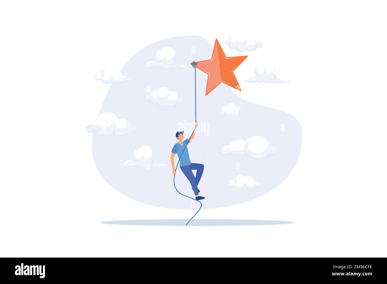 Effort to achieve goal or success, courage or risk taking to win business or career growth, reaching goal or finish mission concept, flat vector moder Stock Vector